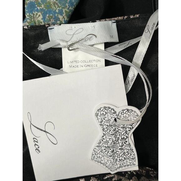 LACE THE LABEL Sz M Medium Black Rose Gold Geo Cutout Mini Dress NWT - Picture 3 of 12